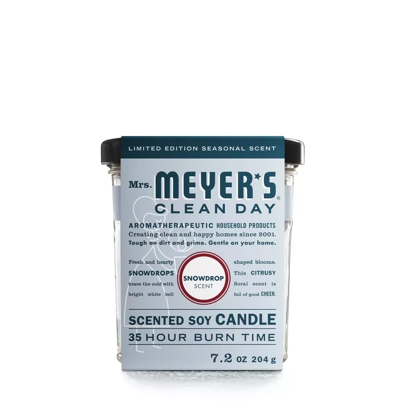 Mrs. Meyer's Snow Drop Large Jar Candle Pk-6-ea