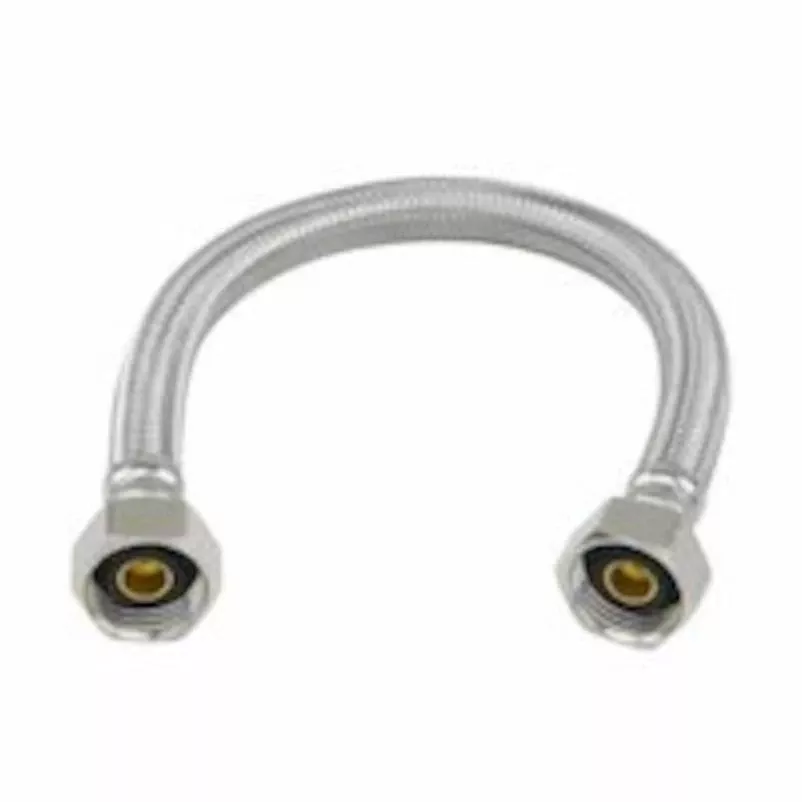 Plumbshop 12‑inch Braided Stainless Steel Faucet Supply Line – 1/2 In. Fip Connectors Ea